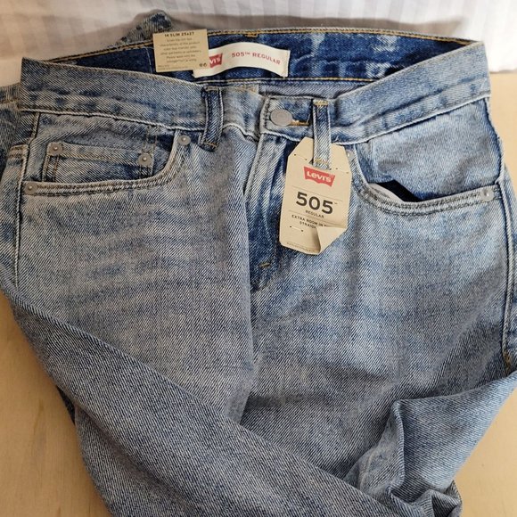 Levis 505 Regular Straight Leg 14 Slim Original Tag Size 25x27 - Picture 7 of 14